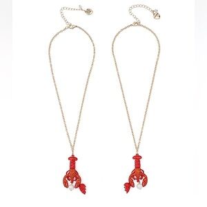 Betsey Johnson Mermaid Jewels Lobster Friendship Necklace Set